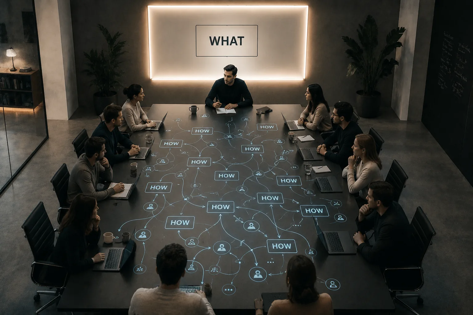 Il framework di Sam Altman 5% COSA vs 95% COME — visualizzare la suddivisione del tempo del CEO tra direzione strategica e lavoro di allineamento